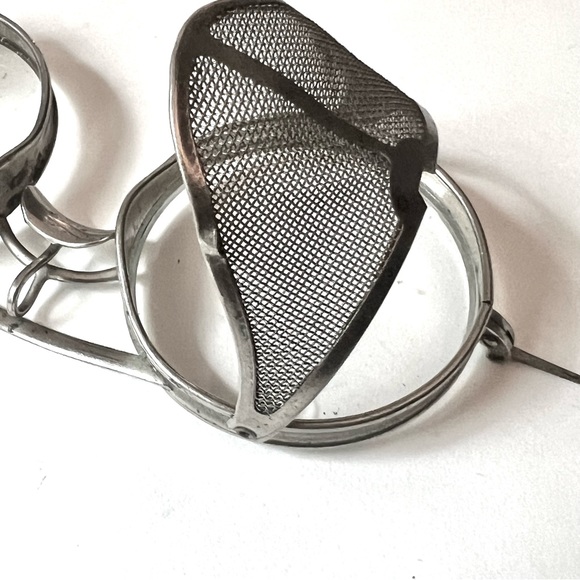 Antique Steampunk Safety Glasses Unisex Metal Glass Mesh Vintage Clear Glass - Picture 4 of 16